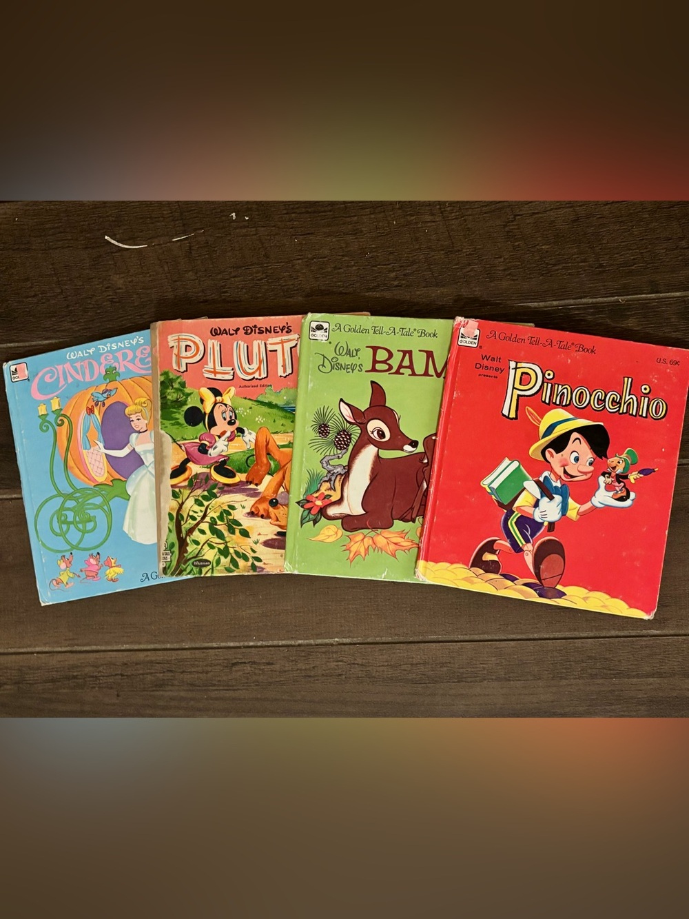 Disney Vintage Children's Books Set - Red, Green, Blue, Pink Covers